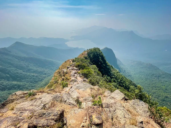 Caminho Trilha Montanha Paisagem Rural Outono Ninguém Ilha Lantau Hong — Fotografia de Stock