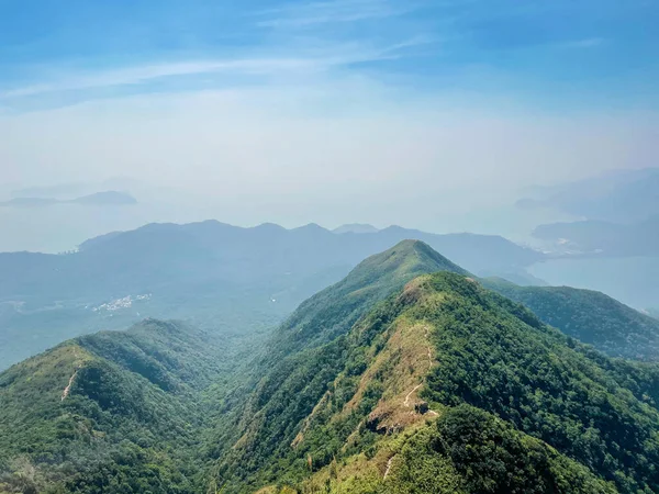 Chemin Montagne Paysage Rural Automne Personne Île Lantau Hong Kong — Photo