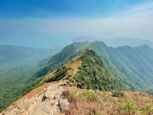 Caminho Trilha Montanha Paisagem Rural Outono Ninguém Ilha Lantau Hong — Fotografia de Stock