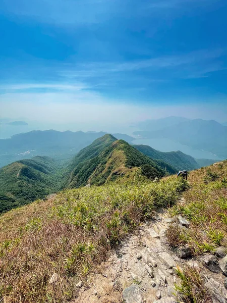 Caminho Trilha Montanha Paisagem Rural Outono Ninguém Ilha Lantau Hong — Fotografia de Stock