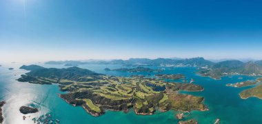 Sai Kung, Hong Kong 'daki halka açık golf kulübünün inanılmaz manzarası.
