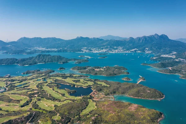 Increíble Vista Aérea Del Club Golf Público Sai Kung Hong — Foto de Stock