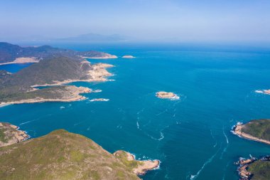 Outter, Hong Kong 'daki ünlü tatil yeri Sai Kung' un muhteşem hava manzarası, açık hava, gündüz...