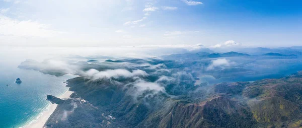 Aerial view of the Big Wave Bay, the famous hiking trail in Sai Kung, Hong Kong