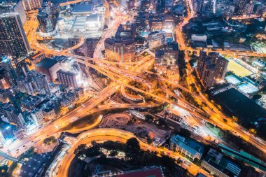 Victoria Limanı, Hong Kong 'un destansı hava manzarası, ünlü seyahat yeri, metropol.