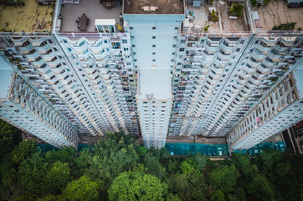 Huisvesting Van Hong Kong Lai Tak Tsuen Gebied Overdag Panoramisch — Stockfoto
