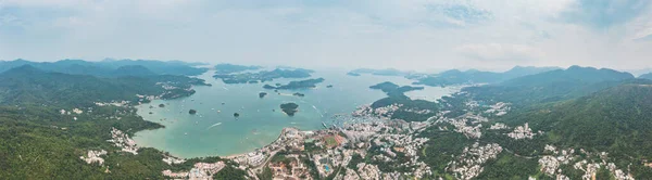 Coastline Muelle Centro Sai Kung Hong Kong Vista Aérea Durante — Foto de Stock