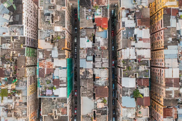 Increíble Colorido Tejado Desordenado Casa Residencial Edad Densa Kowloon Hong —  Fotos de Stock