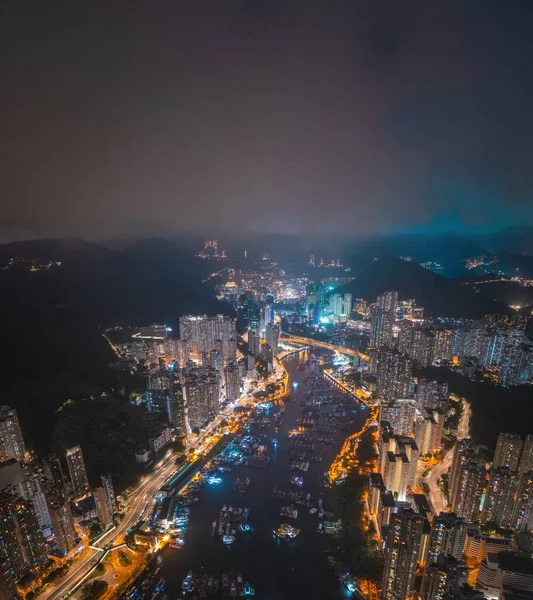 Καταπληκτική Αεροφωτογραφία Του Aberdeen Χονγκ Κονγκ — Φωτογραφία Αρχείου