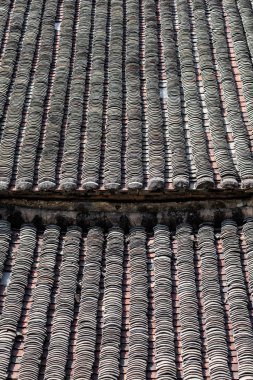 Eski Çin evi çatı katındaki doku detay