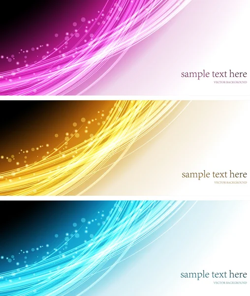 Collection banners modern wave design, colorful background. vector illustration — Stock Vector