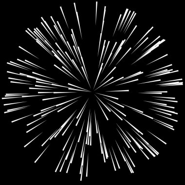 Komik Radyal hız çizgileri. Grafik patlama kitap tasarım öğesi. Vektör çizim.