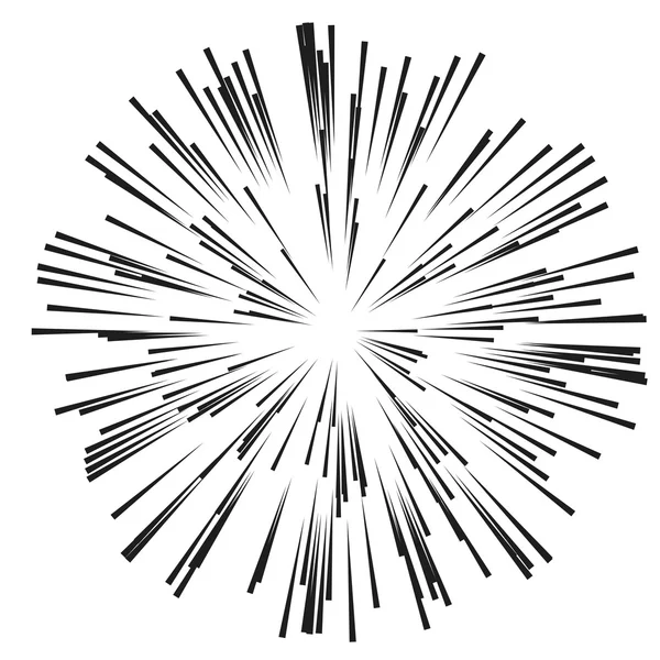 Líneas de velocidad radial cómica. Elemento de diseño gráfico del libro de explosiones. Ilustración vectorial . — Vector de stock