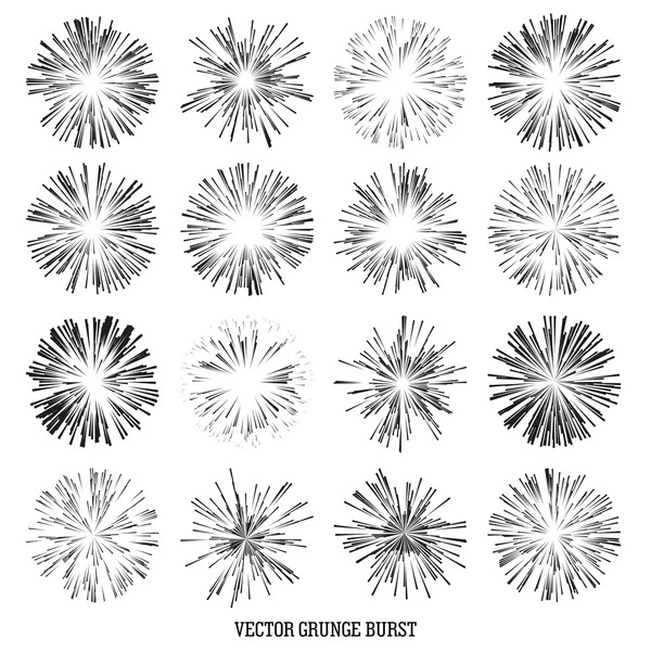 Set Comic Radial Speed Lines. Graphic Explosion Book Design Element. Vector Illustration. — Stock Vector