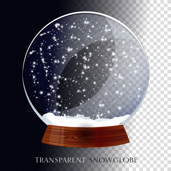 투명 한 크리스마스 마술 snowglobe — 스톡 벡터