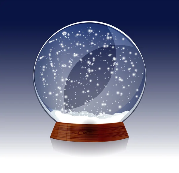 Şeffaf Noel sihirli snowglobe — Stok Vektör