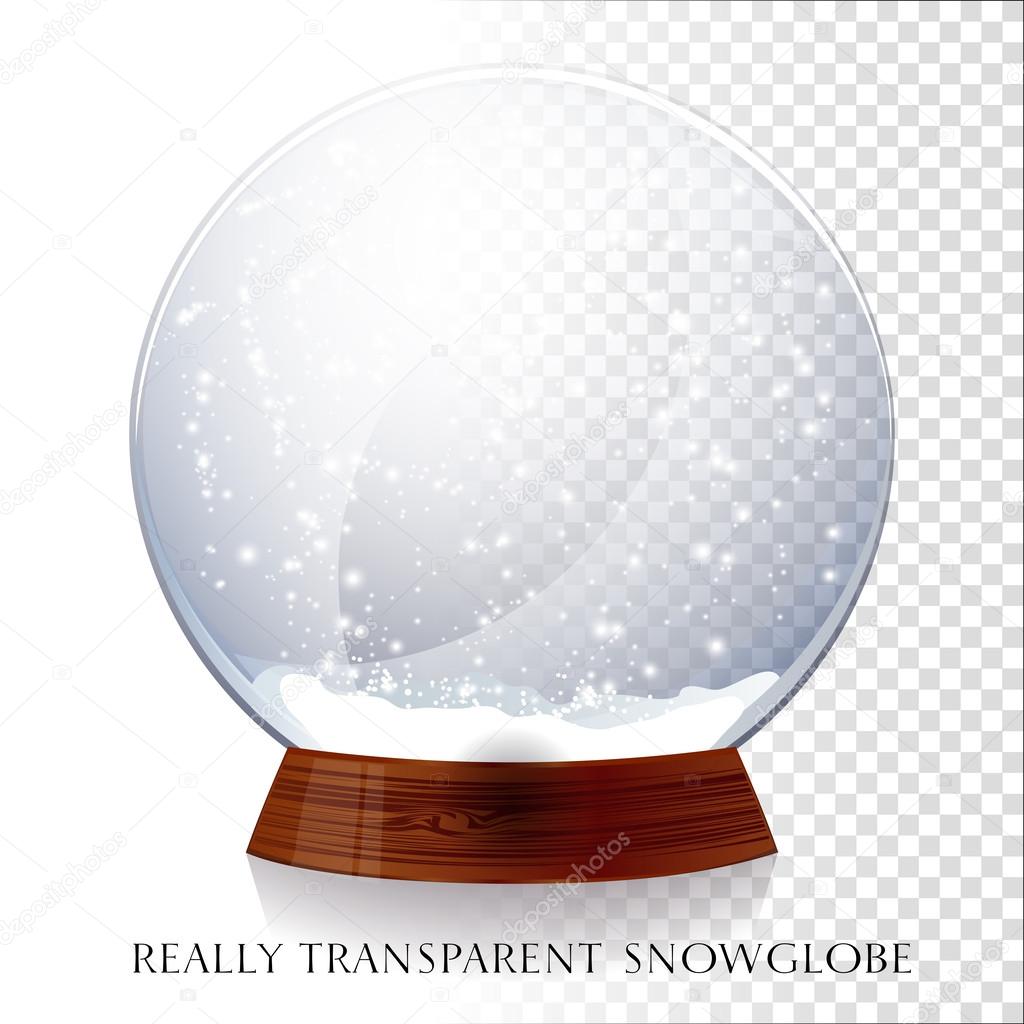 Transparent Christmas magic snowglobe