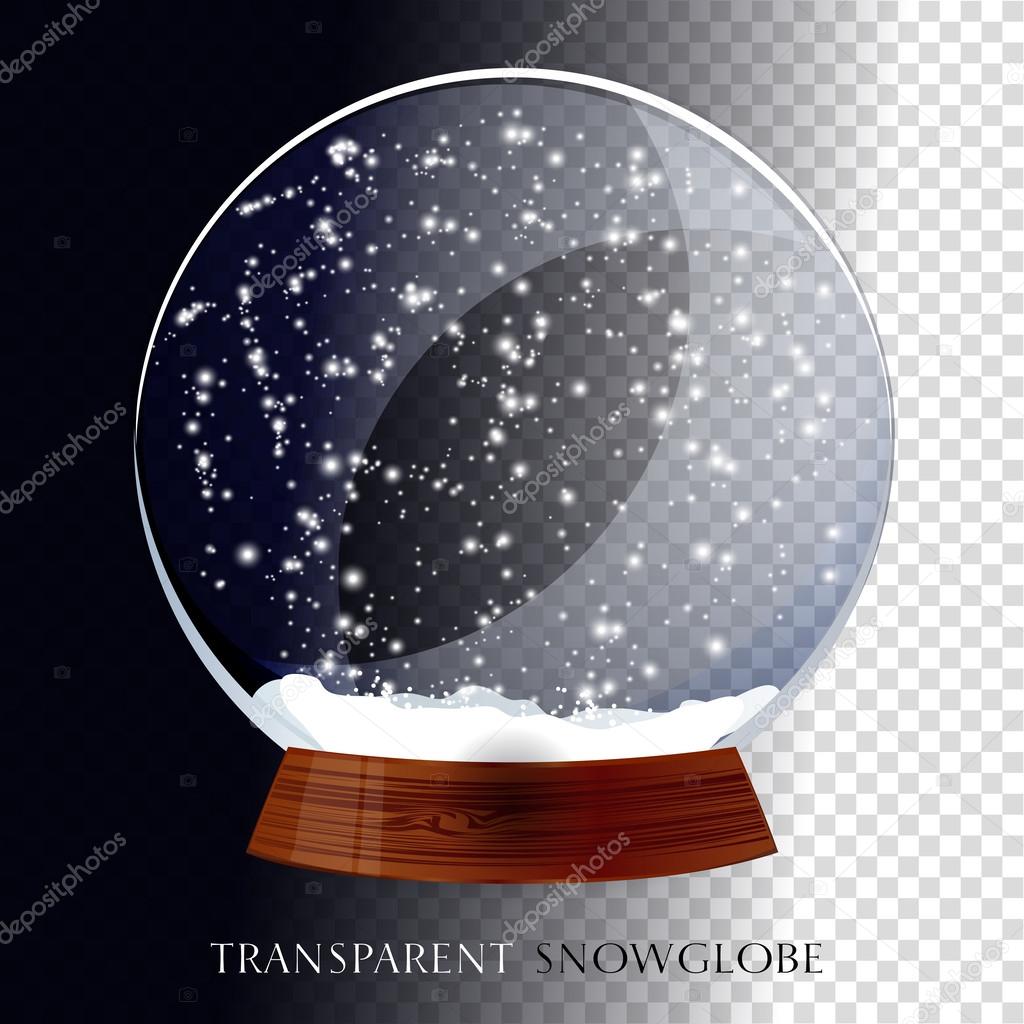 Transparent Christmas magic snowglobe