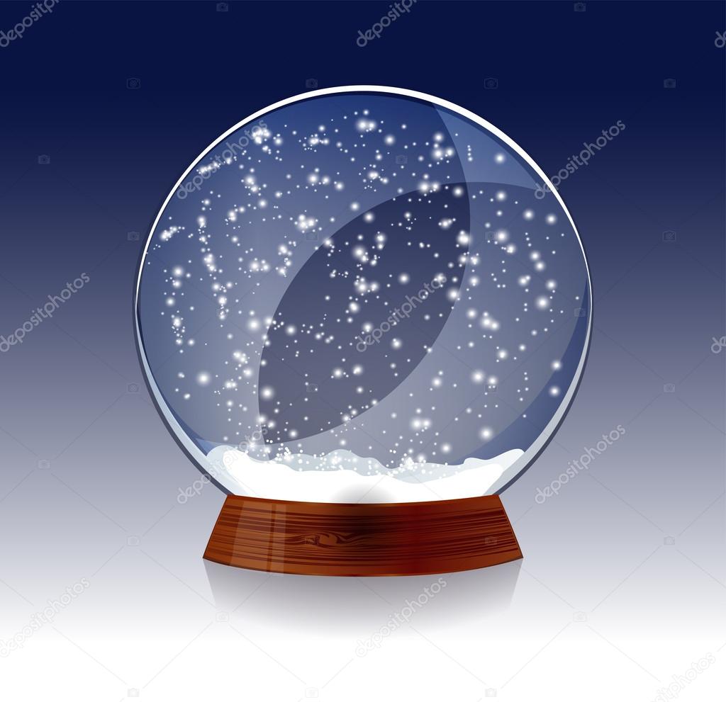 Transparent Christmas magic snowglobe