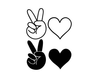 Peace love - Peace sign vector file | Editable file clipart