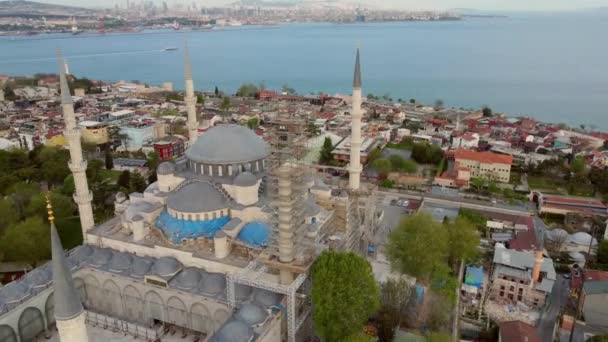 Turquie Vol Istanbul Avec Drone Dessus Ville Mosquée Maisons Monuments — Video