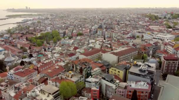 Turquia Voo Istambul Com Drone Sobre Cidade Mesquita Casas Marcos — Vídeo de Stock