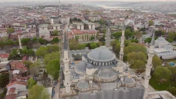 Turquía Estambul Vuelo Con Dron Sobre Ciudad Mezquita Casas Monumentos — Vídeos de Stock