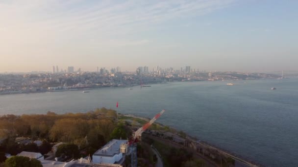 Turkey Istanbul Flight Drone City Mosque Houses Istanbul Landmarks — Stock Video