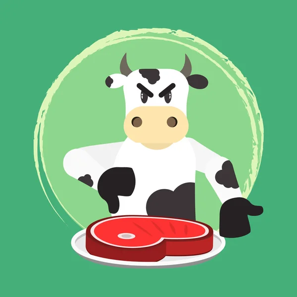 Bovinos irritados e sem carne bovina —  Vetores de Stock