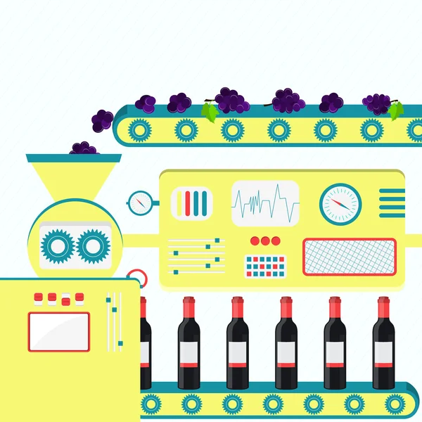 Production industrielle de vin — Image vectorielle