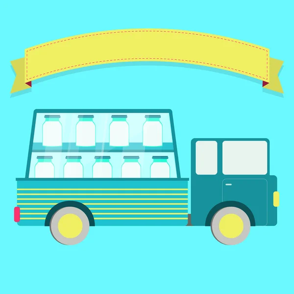 Camion avec lait — Image vectorielle