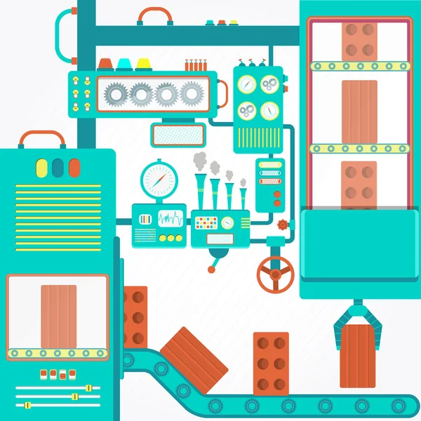 Industria de ladrillos de arcilla — Vector de stock