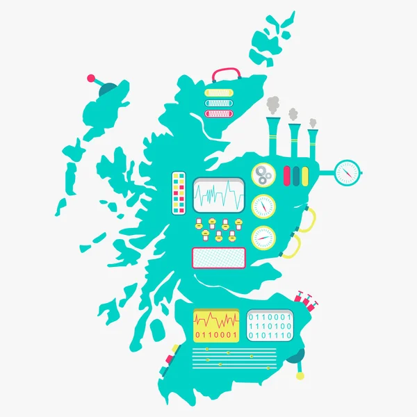 İskoçya makine Haritası — Stok Vektör