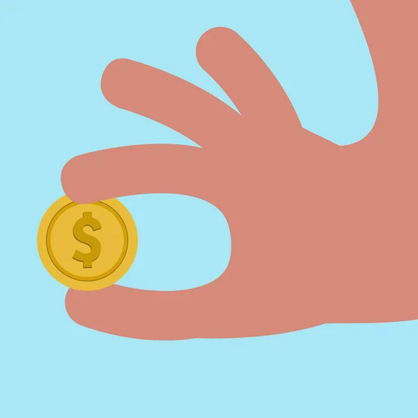 Hand Som Håller Ett Mynt Betalning — Stock vektor