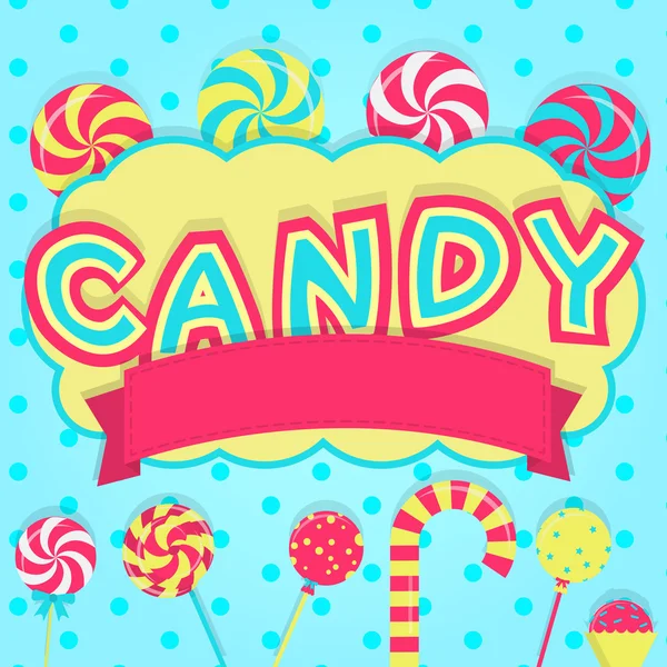 Woord "candy" ingericht — Stockvector