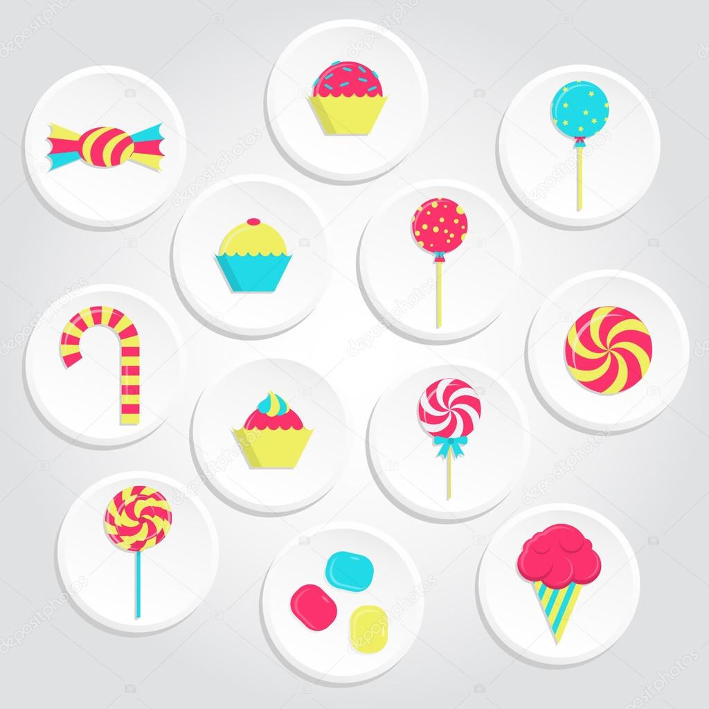 Colorful candy icons