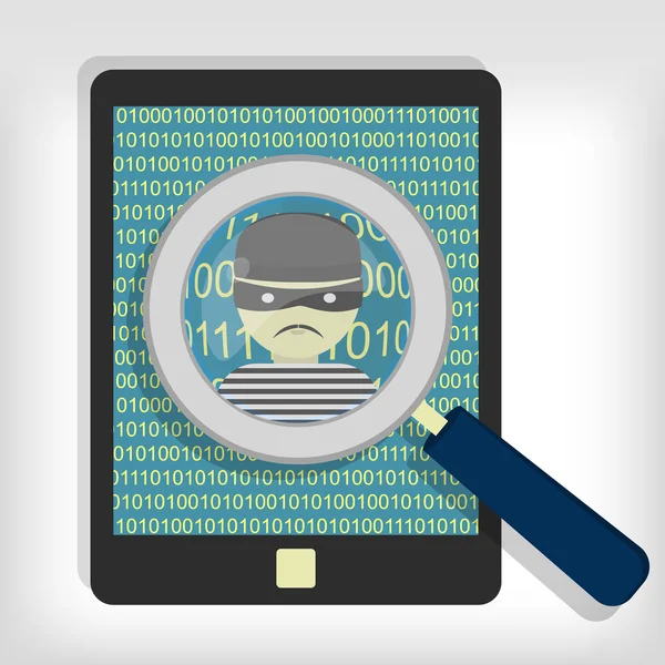 Hacker detectado en la tableta — Archivo Imágenes Vectoriales