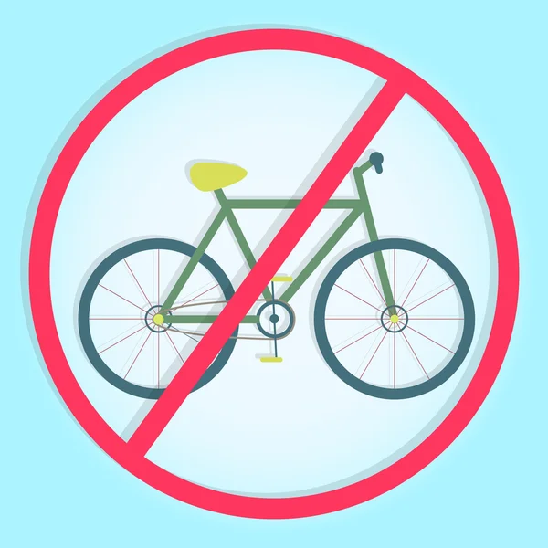 Colorful symbol prohibiting bicycles — Stock Vector