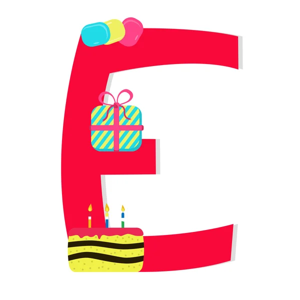 "e" harfinin şekerleri ile stilize alfabesinden — Stok Vektör