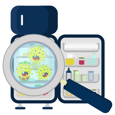 Germs on refrigerator full clipart