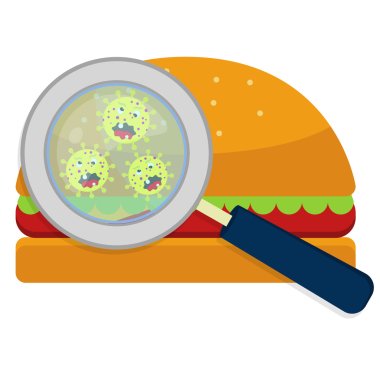 Hamburguer with germs clipart