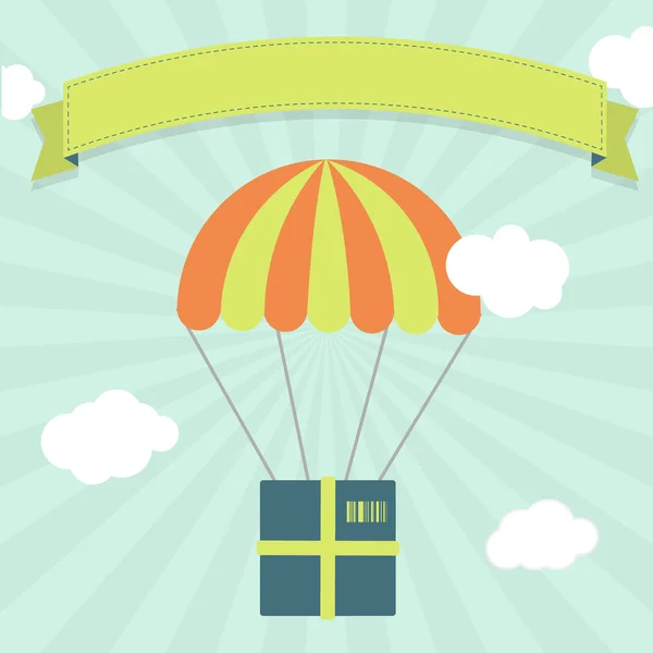 Livraison avec parachute — Image vectorielle