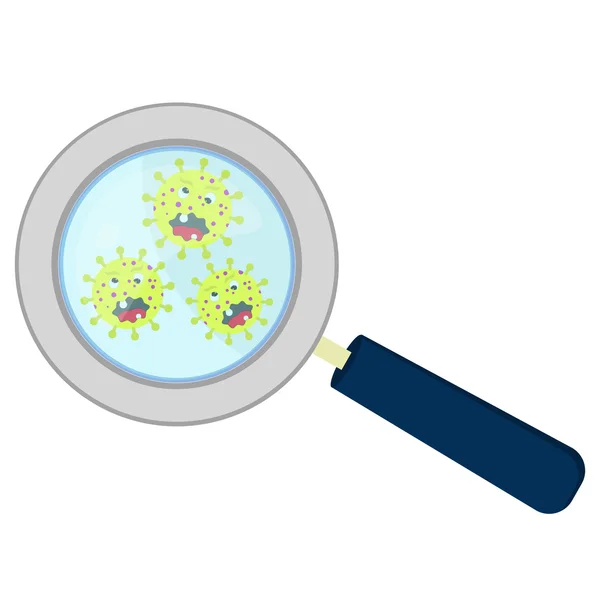 Germs in the magnifying glass — Stock Vector