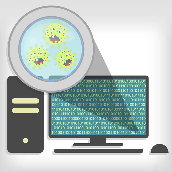 Gérmenes en PC — Vector de stock