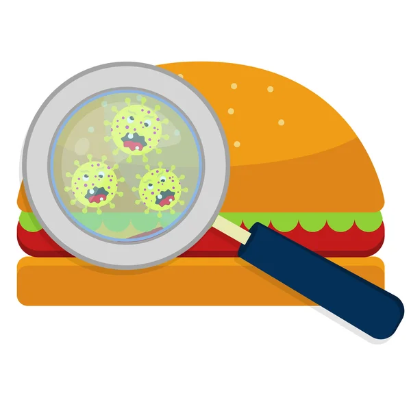 Гамбургер с микробами — стоковый вектор