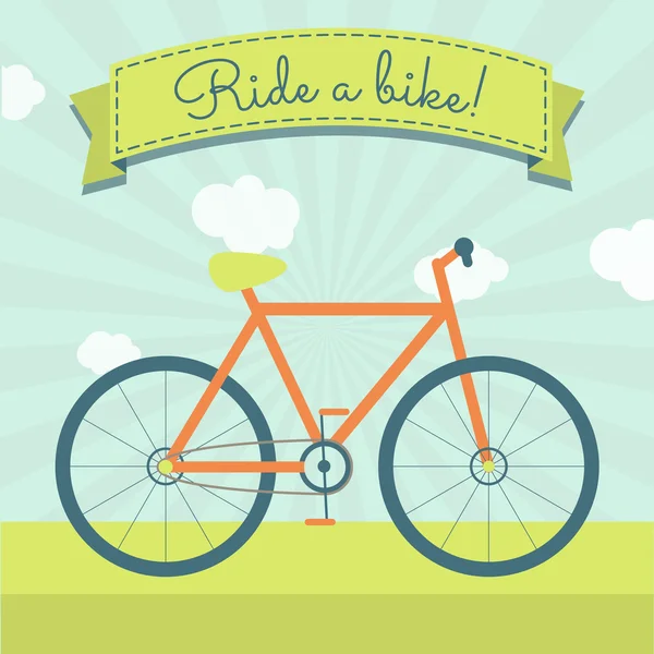 Bir bisiklet — Stok Vektör