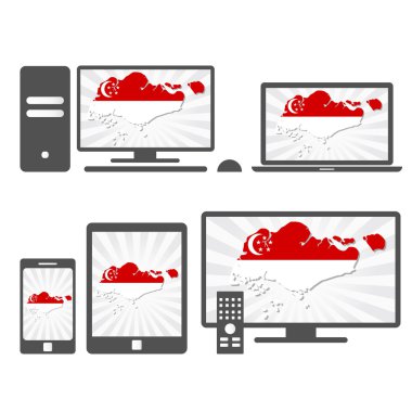 Singapur Haritası ile elektronik cihazlar