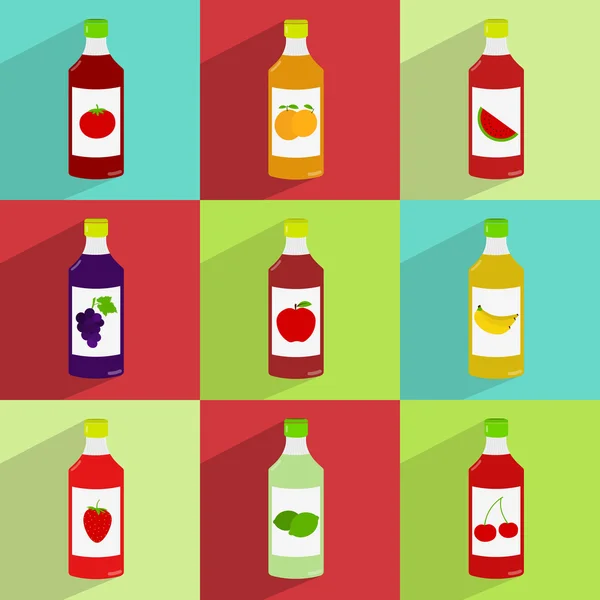 Botellas de jugo — Vector de stock