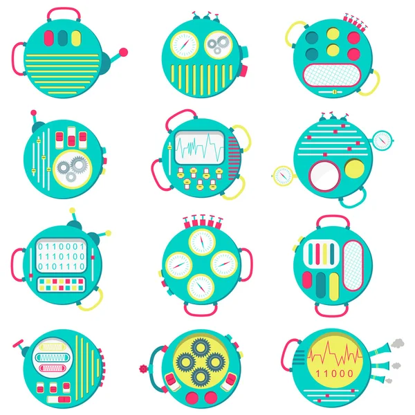 Round icons machines — Stock Vector