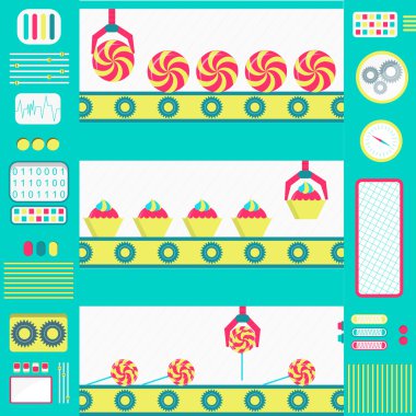 Series production of sweets clipart